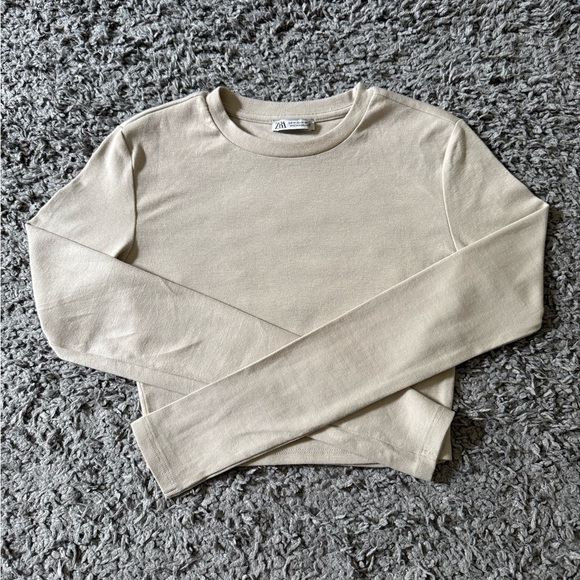 Zara - Beige Long Sleeve Top (Women’s Medium) - Picture 6 of 6